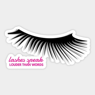 Lashes speak louder than words makeup stickers. Sticker